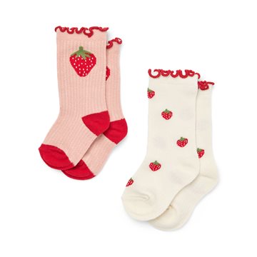  Flöss - Vigga Socks 2-pack - Pointelle Berry 2-pack